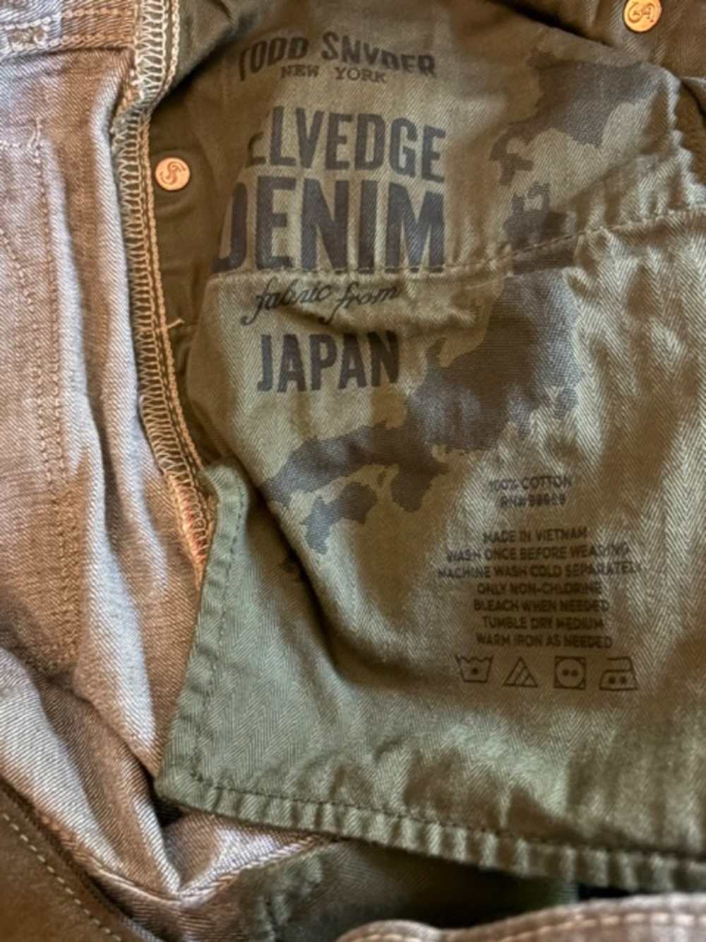 Todd Snyder Japanese Selvedge jeans in whiskey, size 33x32 - Picture 4 of 9